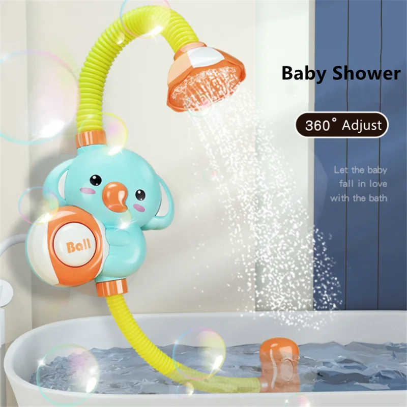 

Electric Elephant Shower Toys Kids Baby Bath Spray Water Faucet Outside Bathtub Sprinkler Strong Suction Cup игрушки для детей