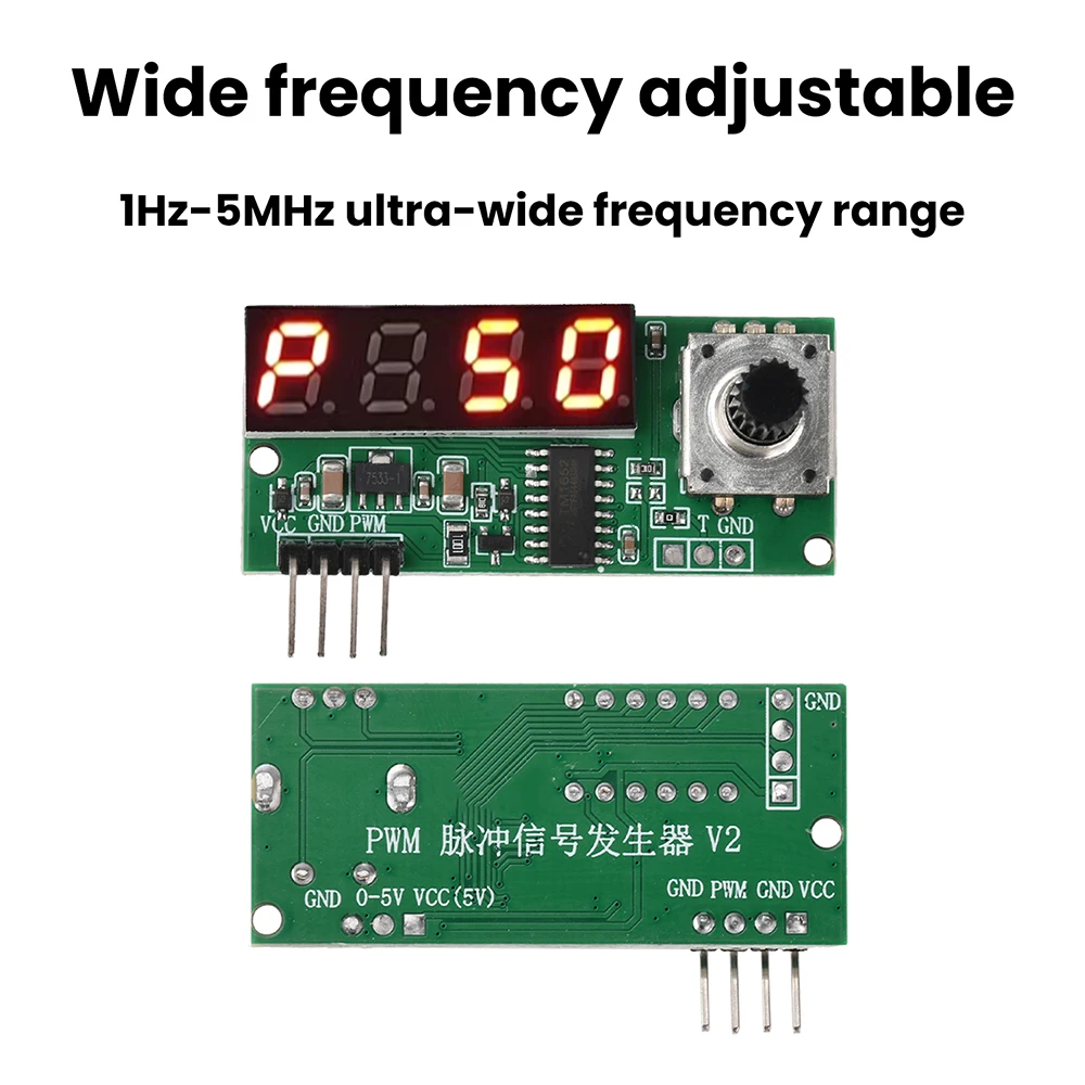 Modulo Generatore di Segnale PWM 3.3V-30V 10HZ-150KHZ con Frequenza Regolabile e Rapporto di Lavoro 0.1%-99.9% per Controllo Velocità Motore Fai-da-te - immagine 2