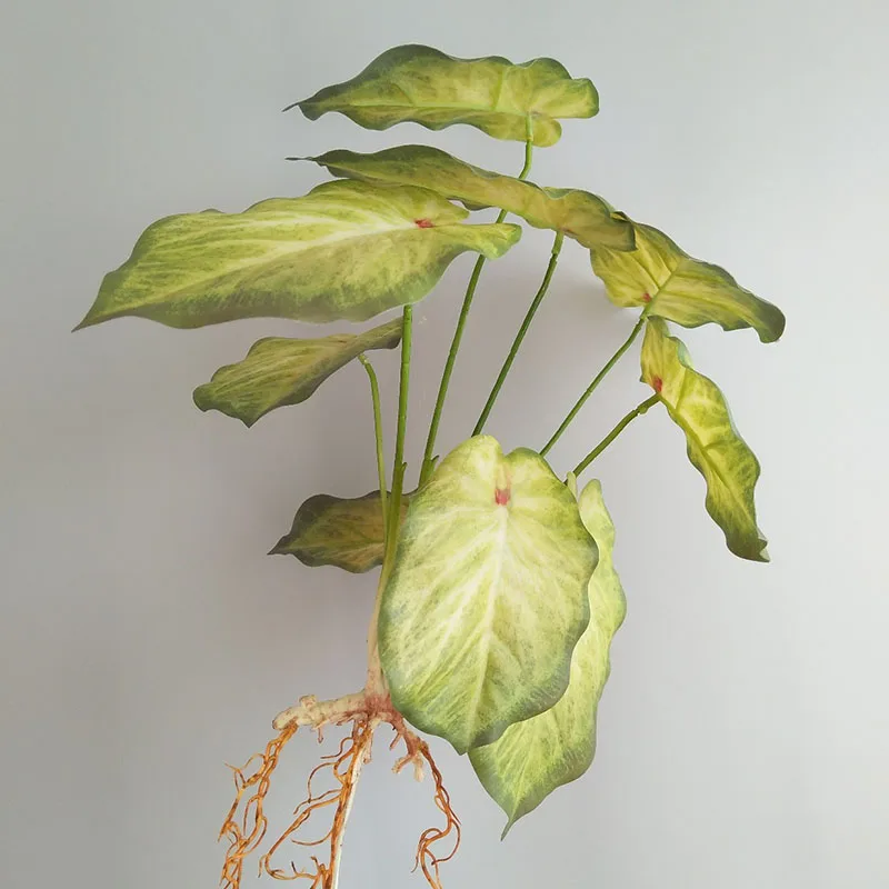 31in Large Fake Tropical Monstera Plants Artificial Palm Tree Plastic Leaf Water Plant for Office Desk Home Garden Greenery Deco