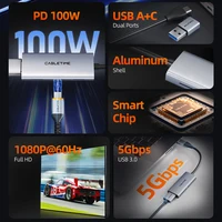 CABLETIME USB 3.0 Video Capture Card PD 100W HDMI Capture 5Gbps 4K 1080p Full HD for PS5 Srteaming Switch Video Recorder - Image 2