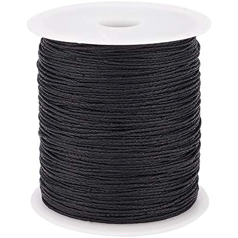 

1mm Waxed Cord, 200 Yards Waxed Cotton Cord Black Waxed Thread Beading String Waxed Craft String for Bracelet Necklace Jewelry