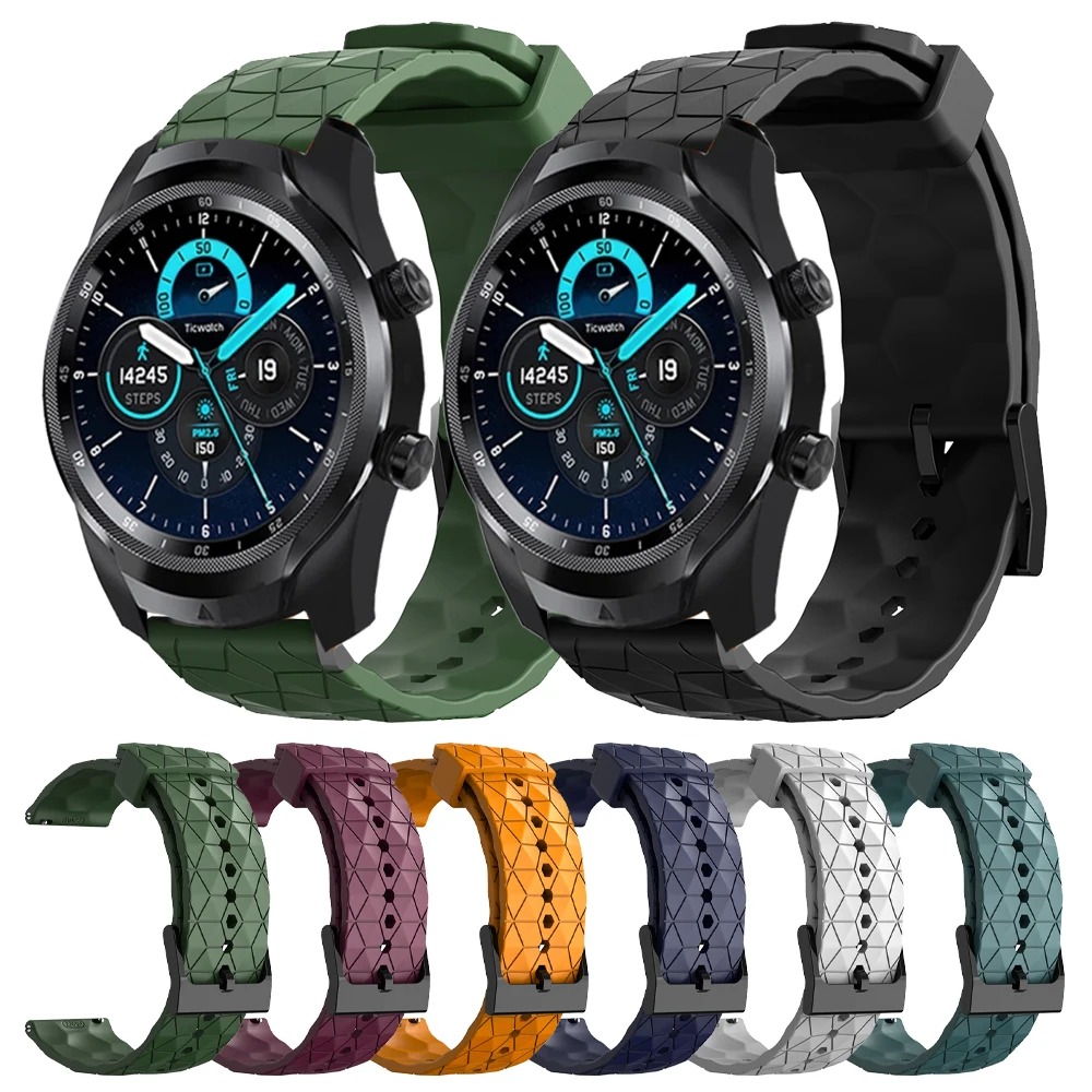 

Silicone Band For Ticwatch Pro 3/GTH/GTX Sport Strap For Ticwatch E/E2/E3/S2 Pro 2021/2020 Bracelet Accessories Correa 20mm 22mm