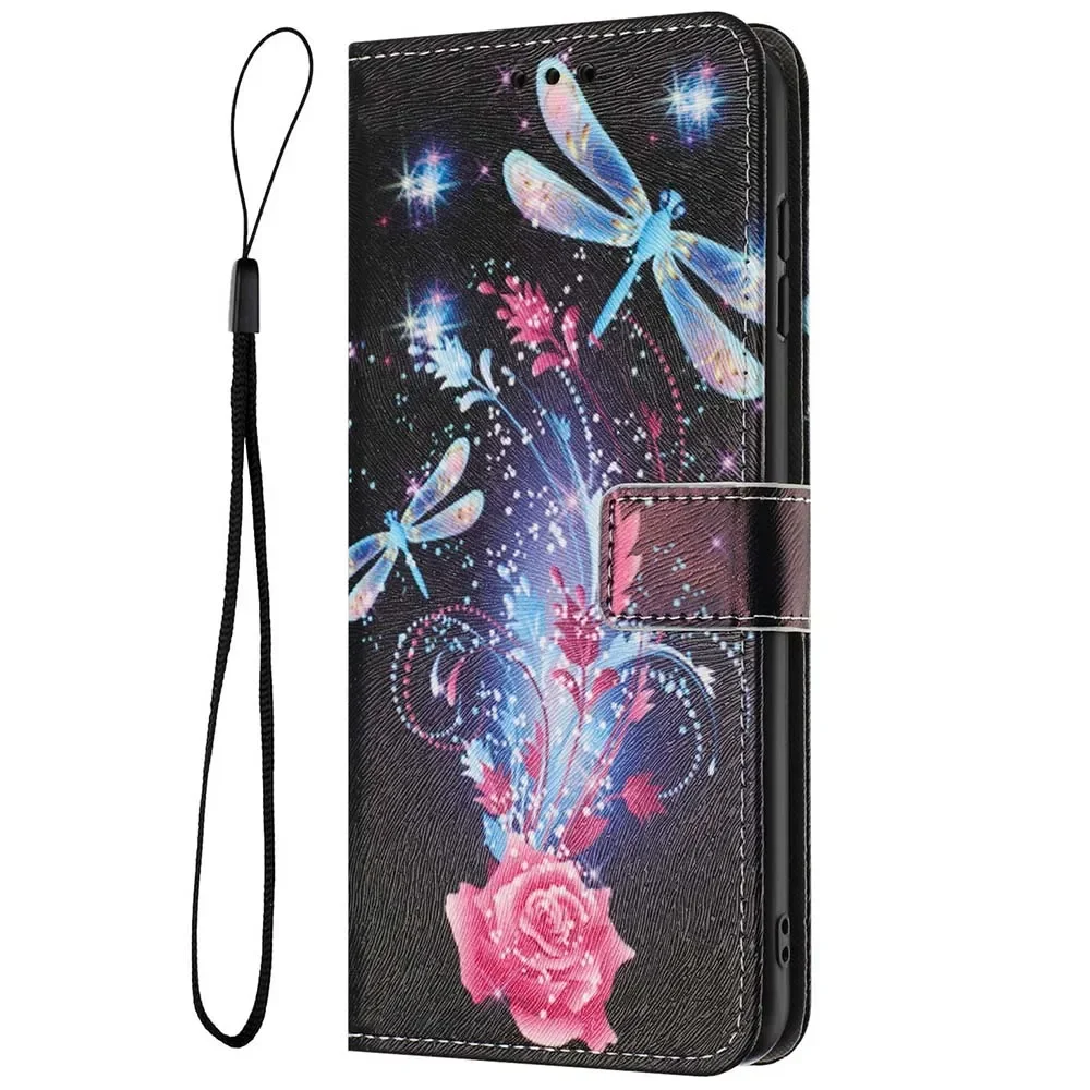 Butterfly Flower Flip Wallet Leather Cover