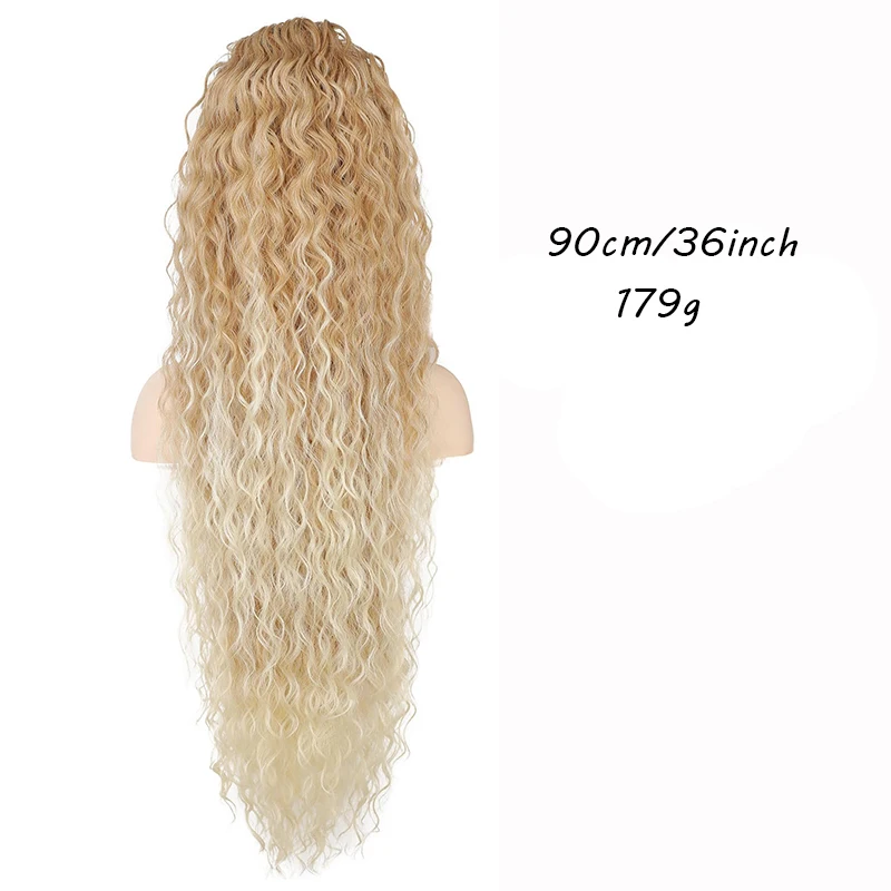 LUPU Ponytail Extension 36" Long Wavy Drawstring Ponytail Extensions Synthetic Clip in Hair Extensions for Women