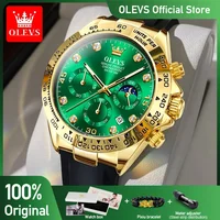 OLEVS Men's Watches Luxury Multifunctional Original Quartz Wirst Watch for Man Waterproof Luminous Date Moon Phase Christmas