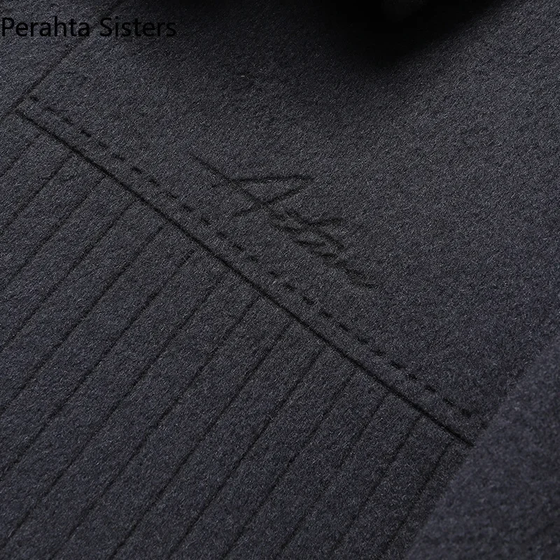 Brand Top Quality 69.8% Wool Jacket For Men Autumn Winter Solid Color Business Goose Down Liner Double-Sided Woolen Coat Jackets 3