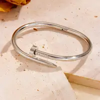 RAKOL Simple 316 Nail Light Luxury Titanium Steel Jewelry Women's High Quality Bracelet Multi Functional Non-fading Hand Jewelry 4