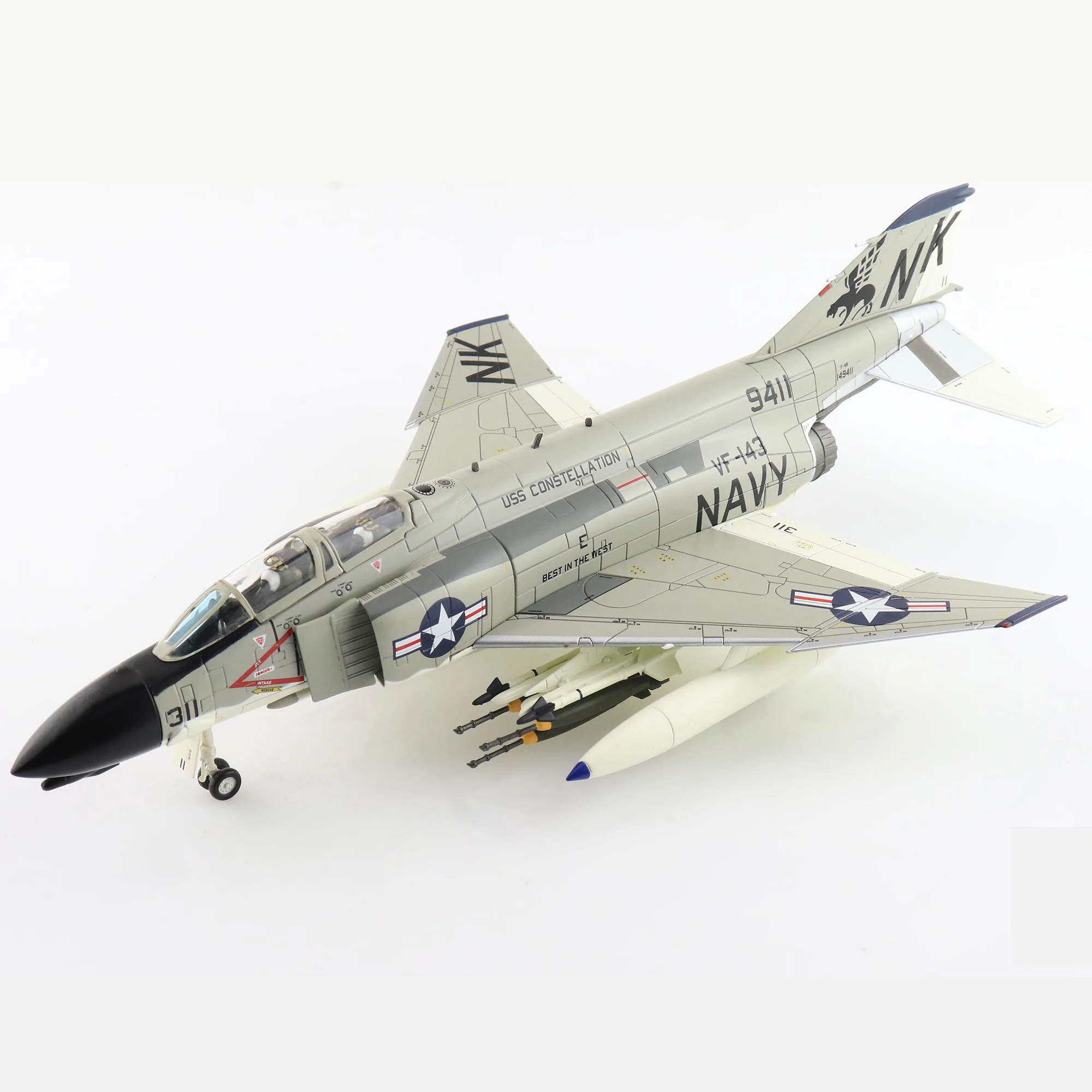 

Die cast F-4B Ghost II Fighter jet Alloy Plastic Model 1:72 Scale Toy Gift Collection Simulation Display Decoration
