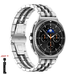 Stainless Steel Metal Bracelet Business Watch Band - Galaxy Watch 8 44mm (Silver Black)