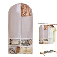 Dangling Coat Covers Large Capacity Dress Bag Covers With Clear Window Reusable Household Organizing Supplies Wardrobe Organizer 1