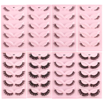 Wholesale Half Mink Lashes  Cat Eye Lashes Natural Look Fluffy Corner Eyelashes Wispy Half False Eyelashes Faux Mink Makeup