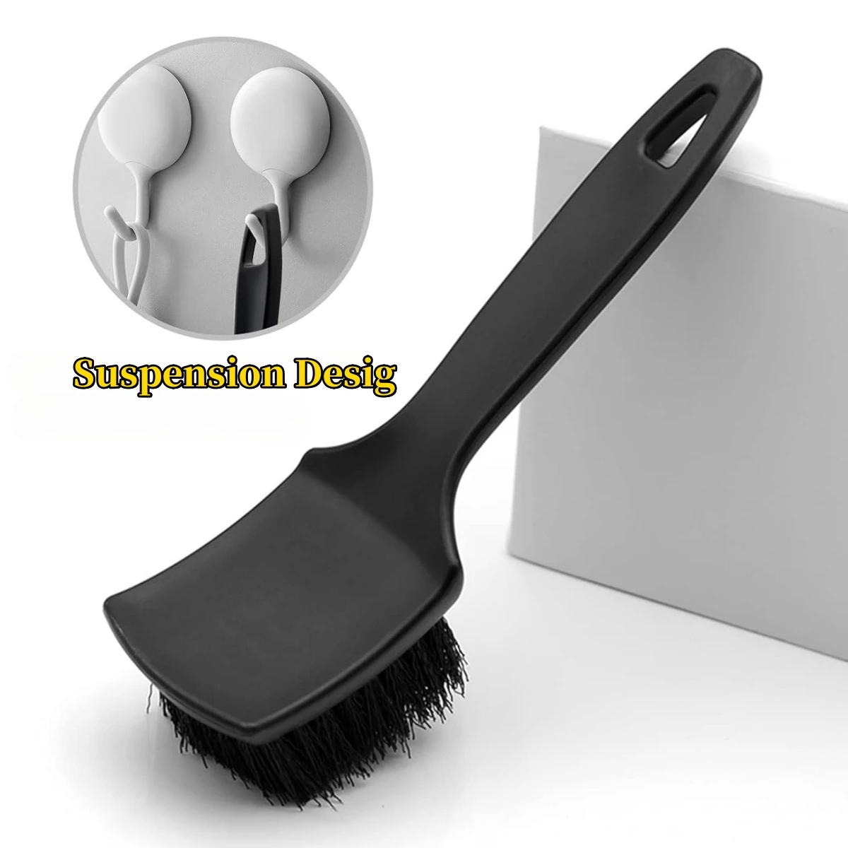 Car Tire Brush Black Bristled Wheel Hub Cleaning Brush Multifunctional Wheel Hub Steel Ring Foot Pad Fabric Cleaning Brush 6