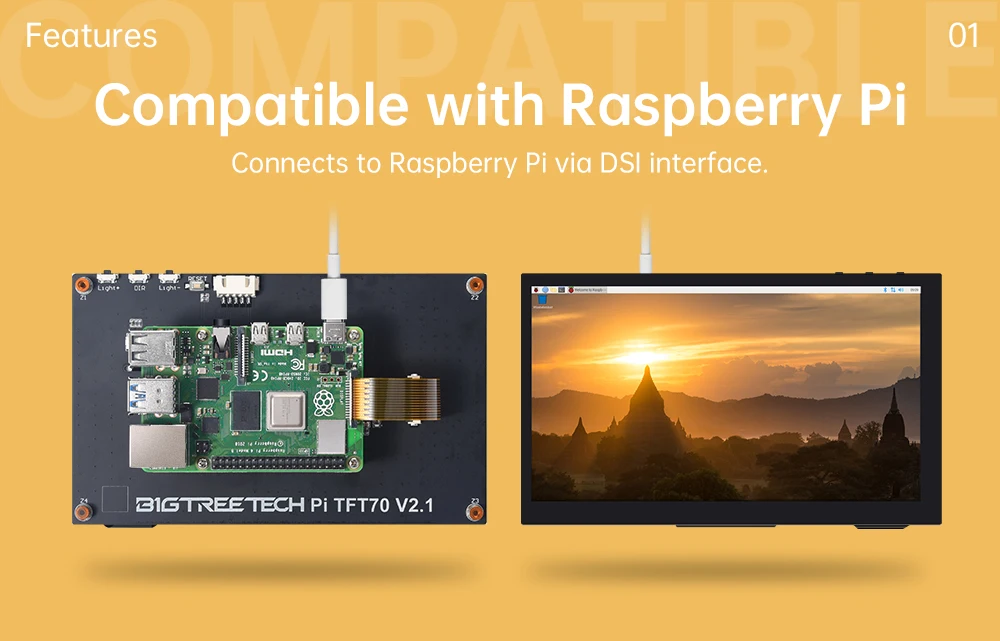 V2.1, PITFT70, PI TFT43, DSI, Display LCD,