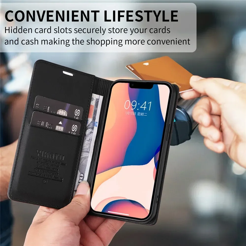 Luxury Leather Wallet Flip Cover - Premium Book-Style Design