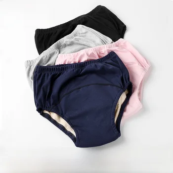 Pannolino traspirante unisex in puro cotone Mutandine per incontinenza per adulti Pantaloni a triangolo lavabili per anziani Intimo da donna per uomo
