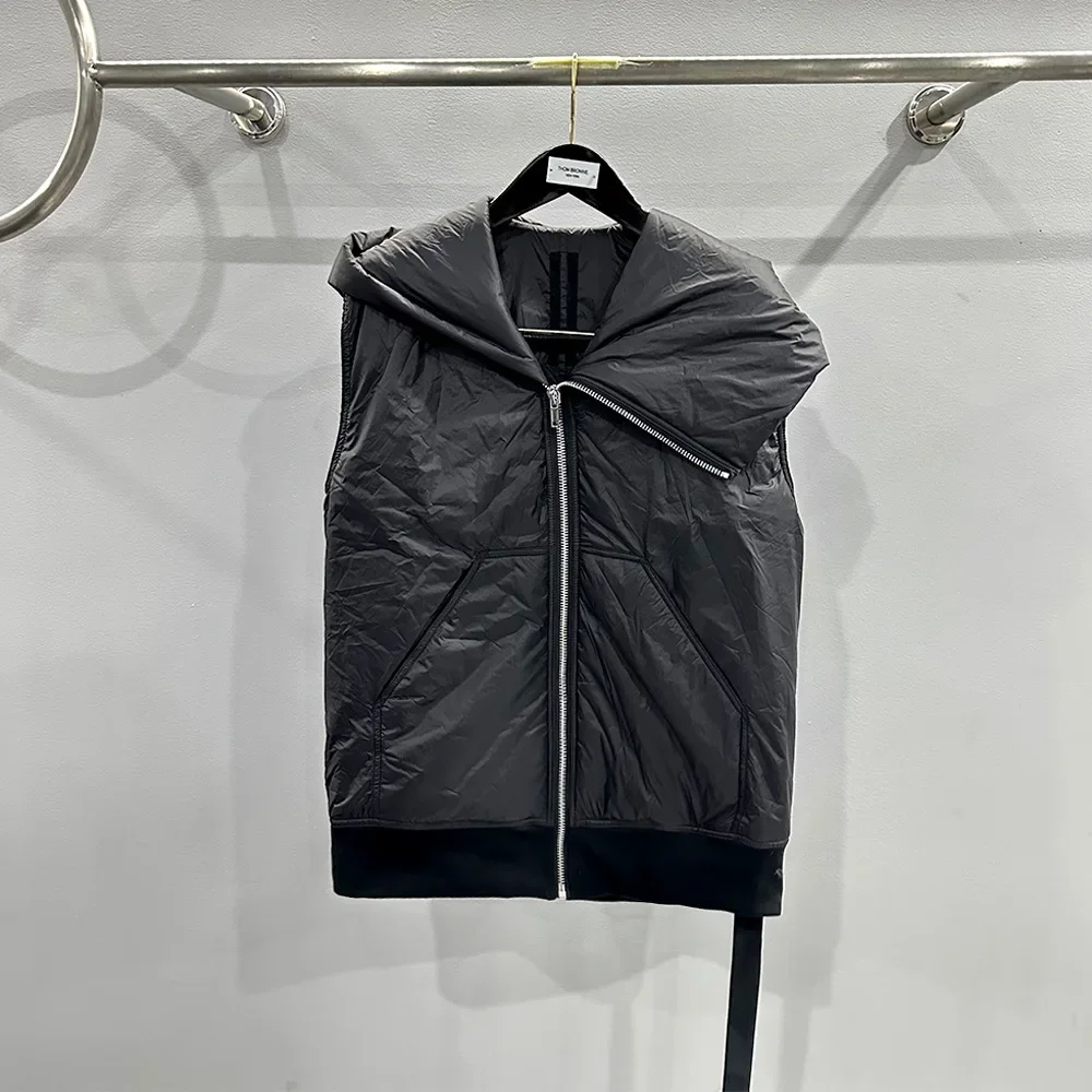 Description Picture 4 of itemBrand Rick Men Casual Vest Wizarding Hat Sveless Diagonal Zipper Thin Coat Jacket Vest