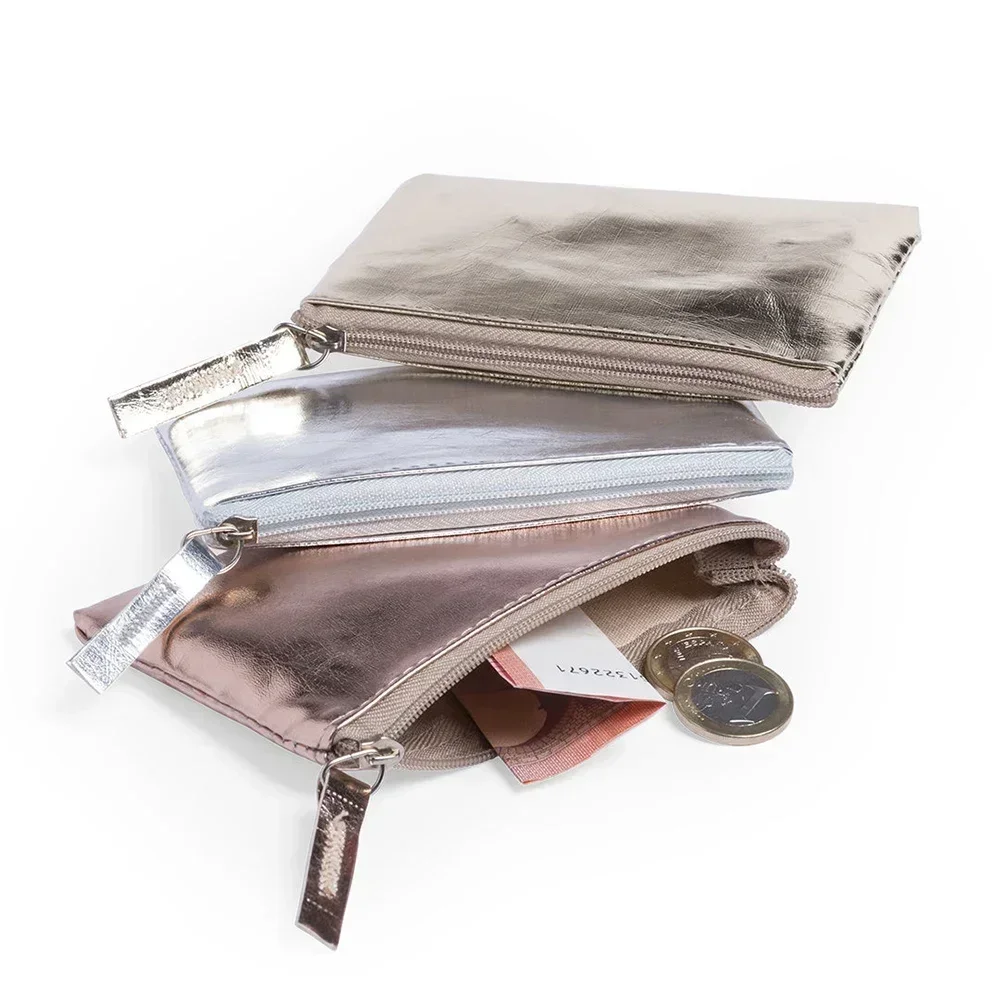 Mini PU Leather Coin Purse Key Bag Key Holder Pocket Storage Transparent Zipper Waterproof Portable Thin coin purse