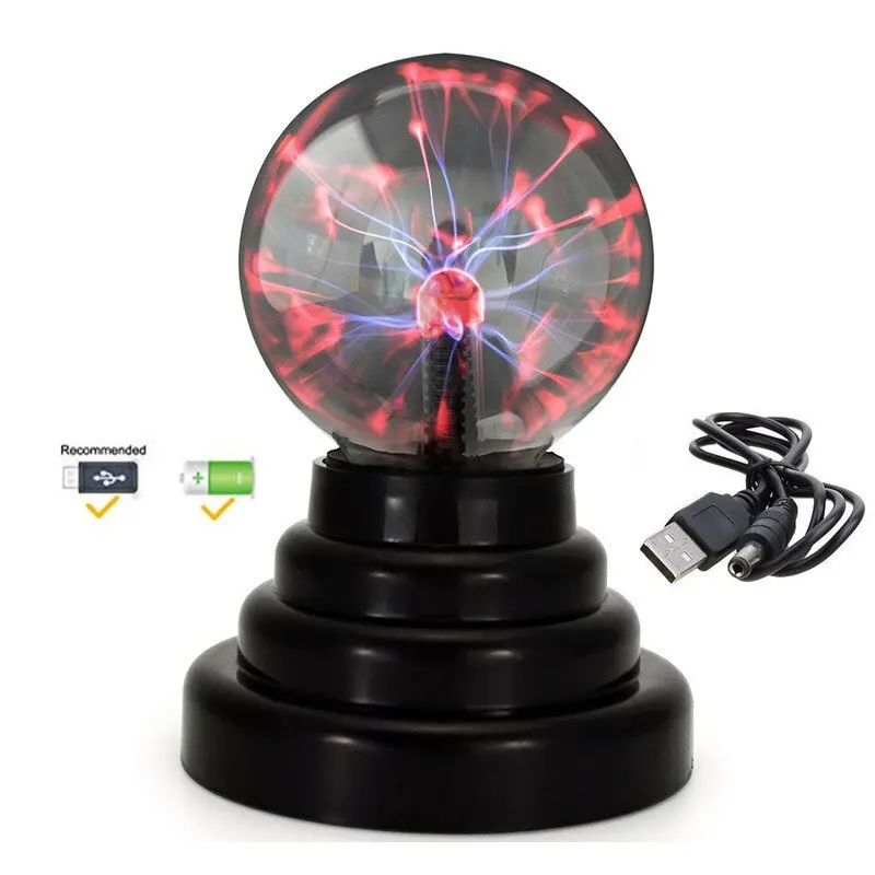 3 Inch Magic Plasma Ball Lamp Touch Sensitive Atmosphere Night Light Novelty Lamp Kids Birthday Christmas Gift 3