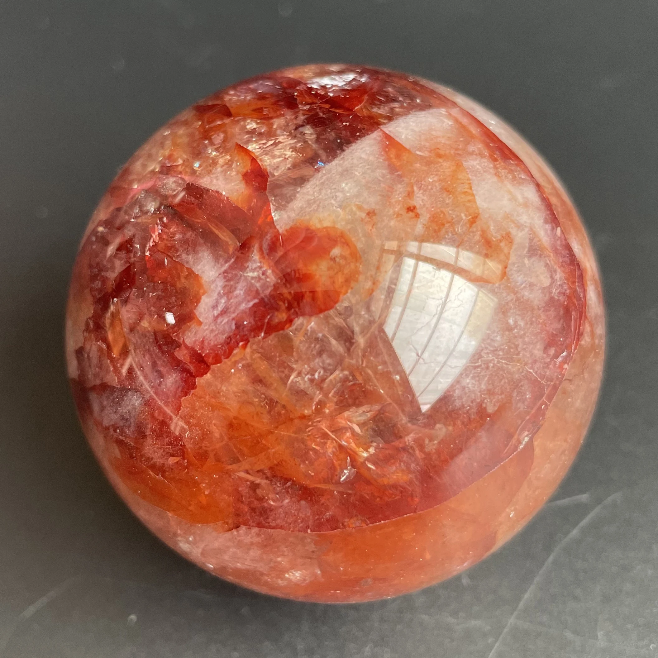 

248g Natural Rainbow Crystal Ball Fire Quartz Sphere Massage Polished Reiki Healing Exquisite Room Decor Z759