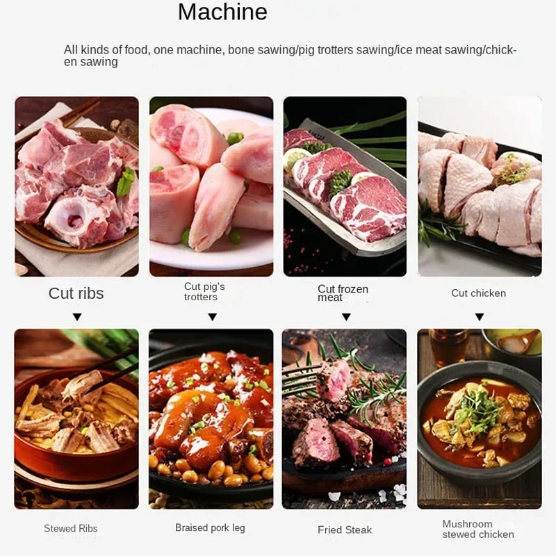 J120 Bone Cutting Machine Bone Sawing Machine Frozen Meat Cutter Commercial Cut Trotter/Ribs/Fish/Meat/Beef Machine 220V 5