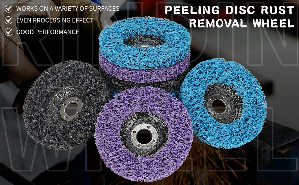 2/6 stücke 100/115/125mm Korallen Disc Poly Streifen Disc Schleif Rad Farbe Rost Entfernung sauber Für Winkel Grinder 46 Grit – Detail 1