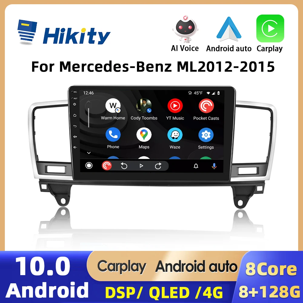 

Hikity AI Voice 2din Car Radio For Mercedes-Benz ML 2012-2015 Android Audio Stereo Player GPS Navigation 4G WIFI Carplay DSP