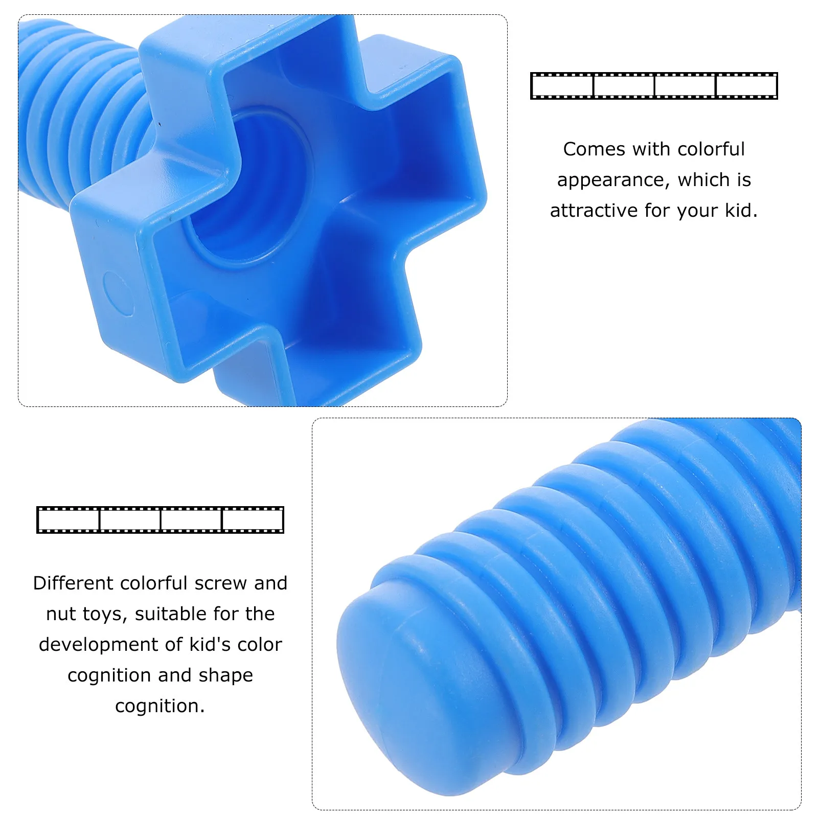 16 쌍의 나사 매칭 교육 세트 어린이를위한 다채로운 플라스틱 조기 학습 발달 게임 지능 색상 인식