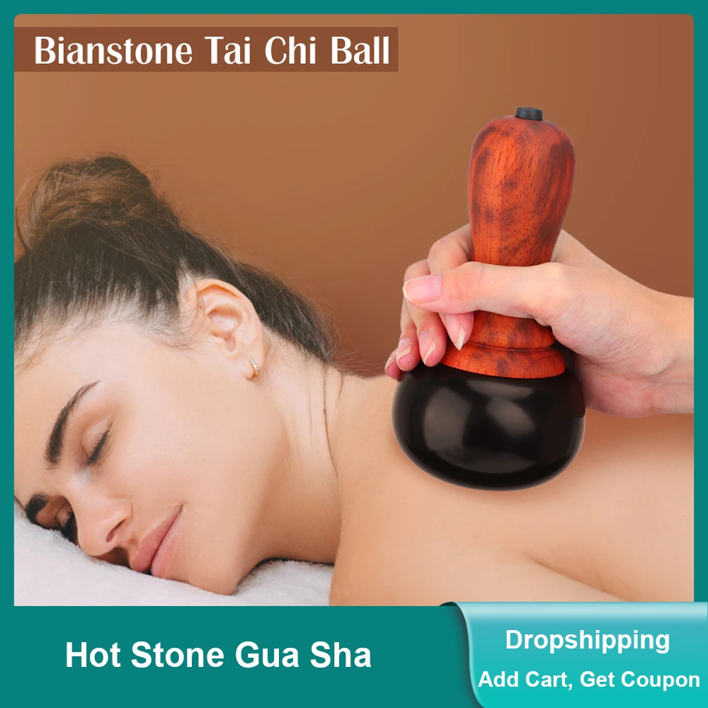 Hot Stone Electric Gua Sha Massager Natural Stone Guasha Scraping Back Neck Massage Skin Lift Care Spa Rilassamento Muscolare