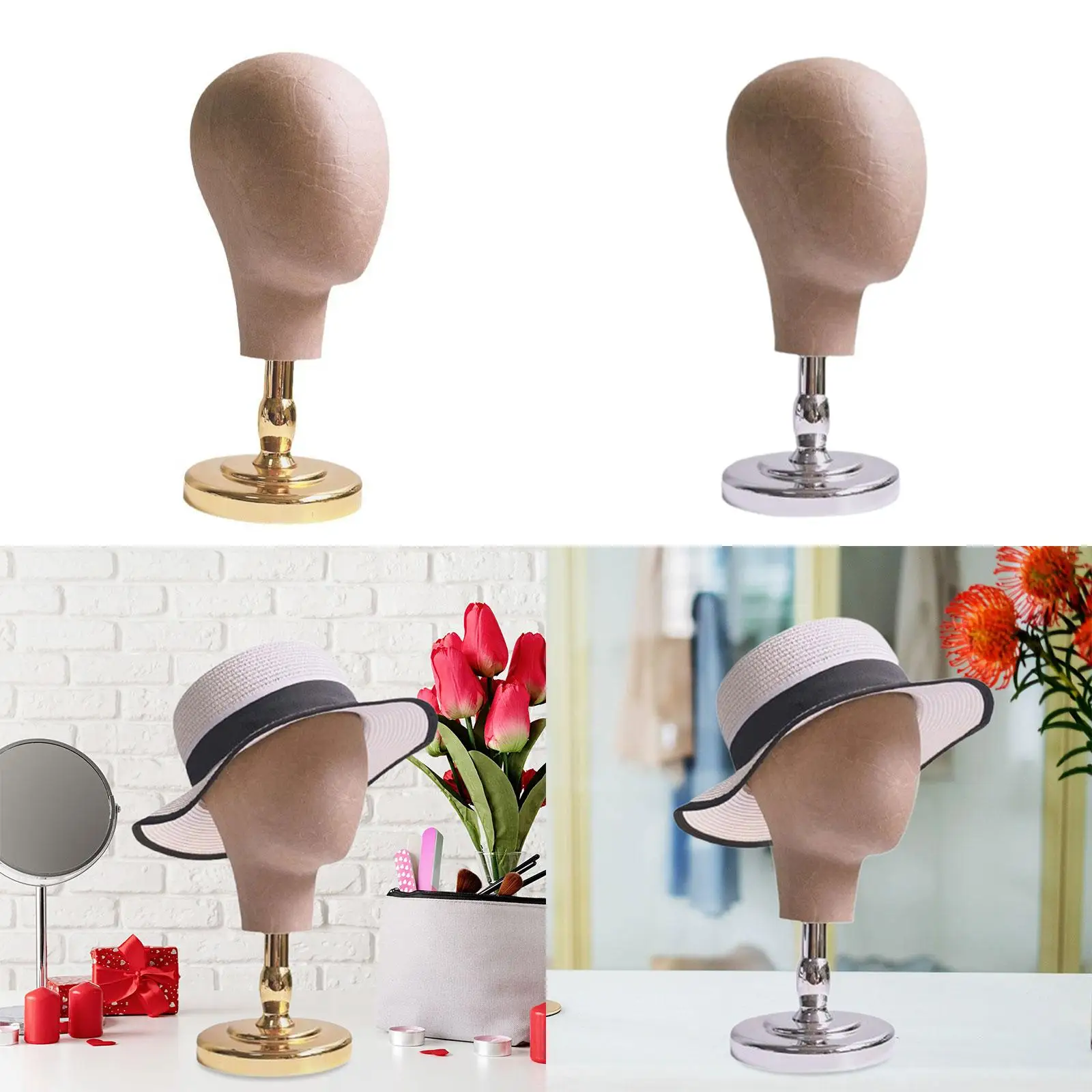 

Mannequin Head Stand for Hats Cap Storage Display Home Shop Wig Head Holder