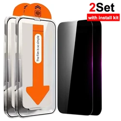 Anti - Spy Tempered Glass Screen Protector with Installation Frame - iPhone 18 Pro Max (With Install Kit - 2X)