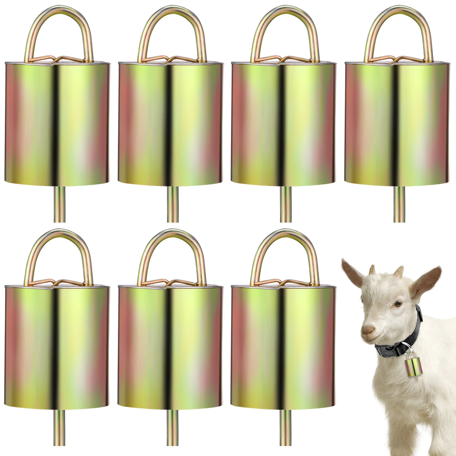 

8 Pcs Horse Bells Metal Cow Thicken Cowbell Decorations Copper Farm Christmas Doorknob