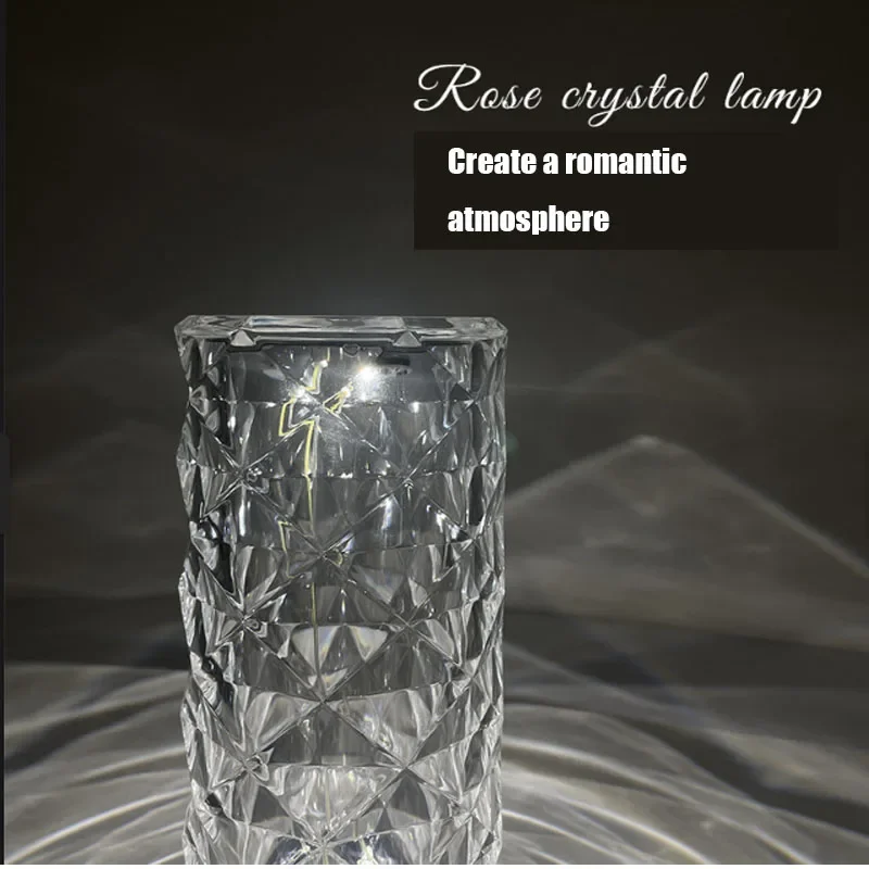 

Modern Luxury USB Rechargeable Crystal Table Lamp Living Room Bedroom Bedside Creative Decoration Atmosphere Night Light