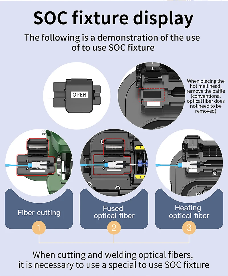 S-90 Fiber Optic Fusion Splicer 6 Motors Multilingual Touch Screen FTTH Optical