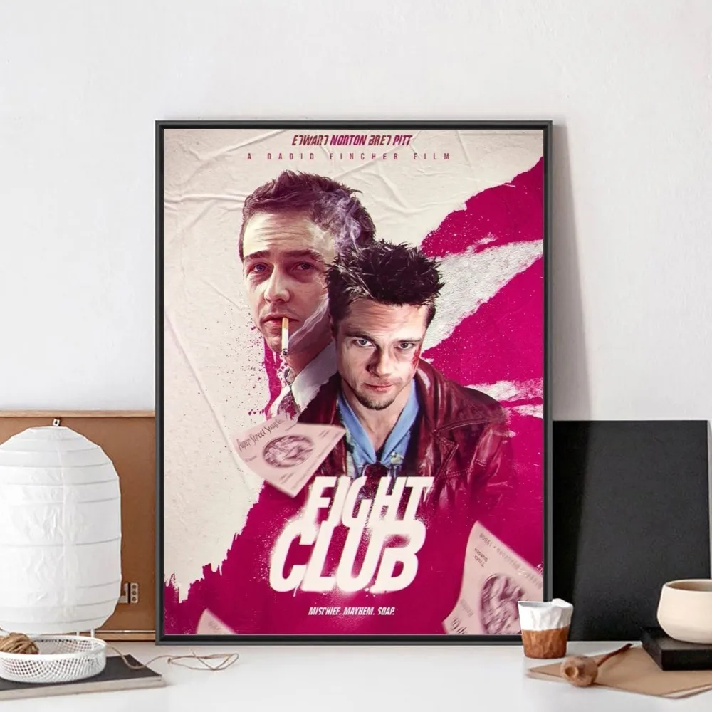 Fight Club Poster No Framed Poster Kraft Club Bar Paper Vintage Wall Art Painting Bedroom Study Stickers vintage posters poster prints movie poster