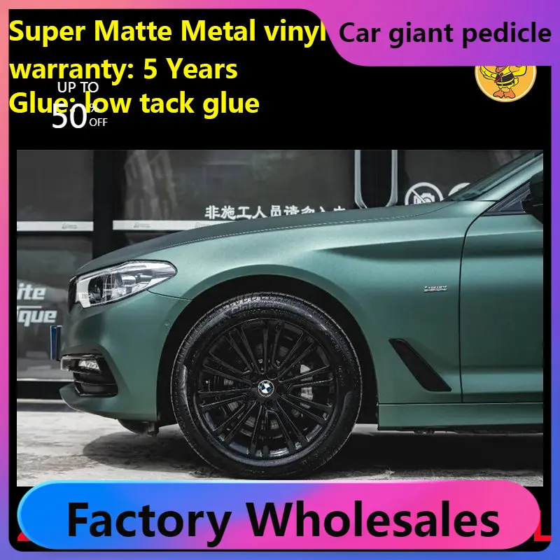 

Super matte metallic dark night green Vinyl Wrap For Car Wrapping Covering Foil Air Bubble Free Low Tack Glue152*18M/Roll 5x59ft