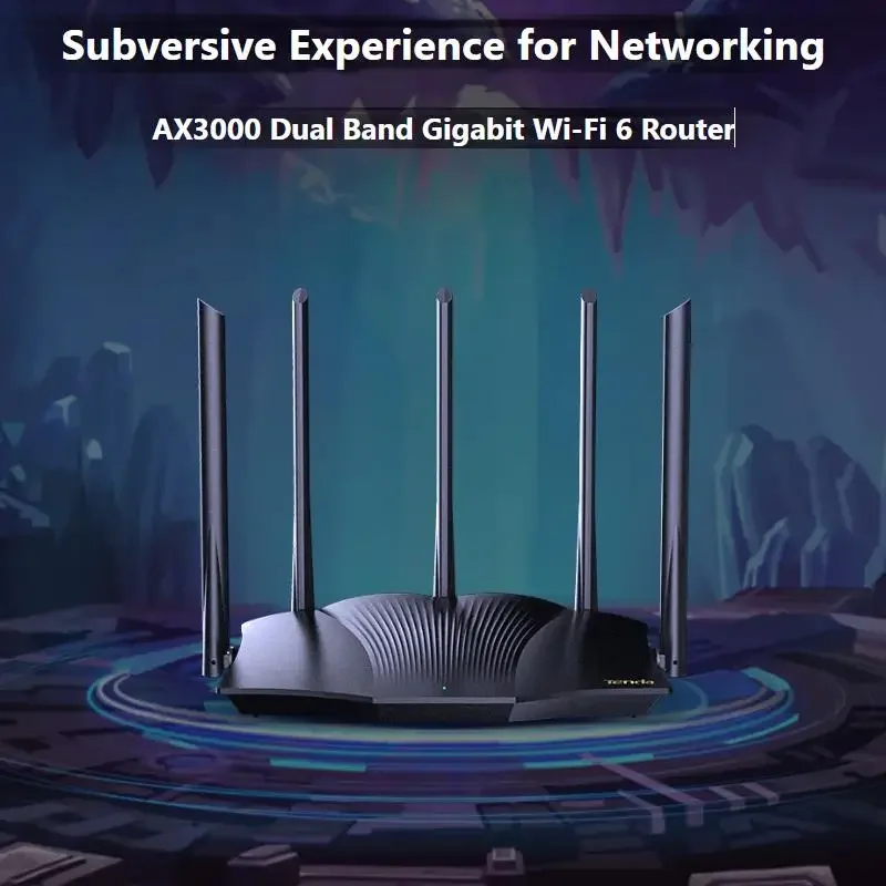 Tenda-wifi Gaming Router Ax3000 Banda Dupla Gigabit sem Fio Cobertura de Longo Alcance Antenas 5x6dbi Alta Velocidade Portas Gigabit - Imagem 5