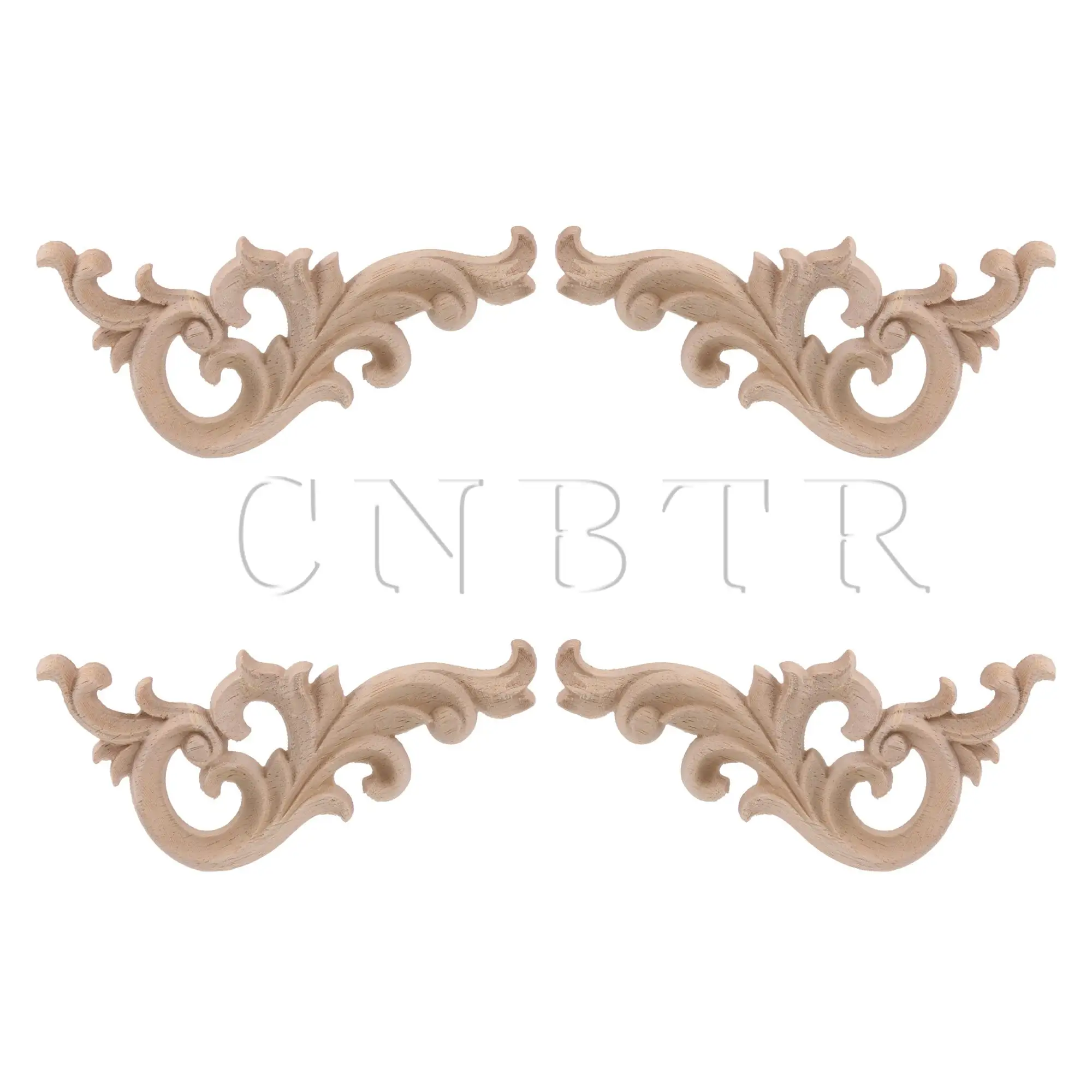 

CNBTR 4 Pieces Wood Carved Onlays for Furniture Decorated Left & Right 5.2" x 2.56"