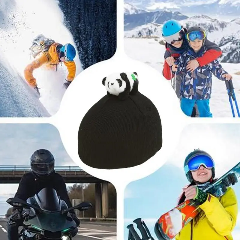 Ski Helmet Cover Cute Skiing Helmet Covers with panda Decoration Outdoor Snowboard Sports Flannel fabric Helmets Accessories