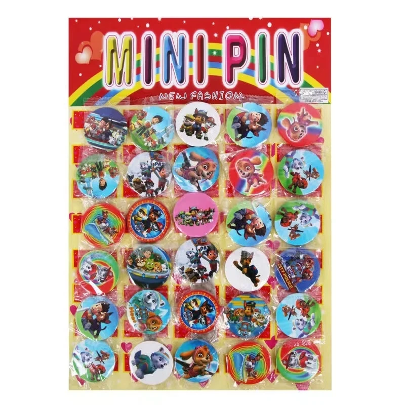 30pcs Paw Patrol 4.5cm Pin Badge Skye Rubble Chase Marshall Brooch Kids Brithday Christmas Party Gift