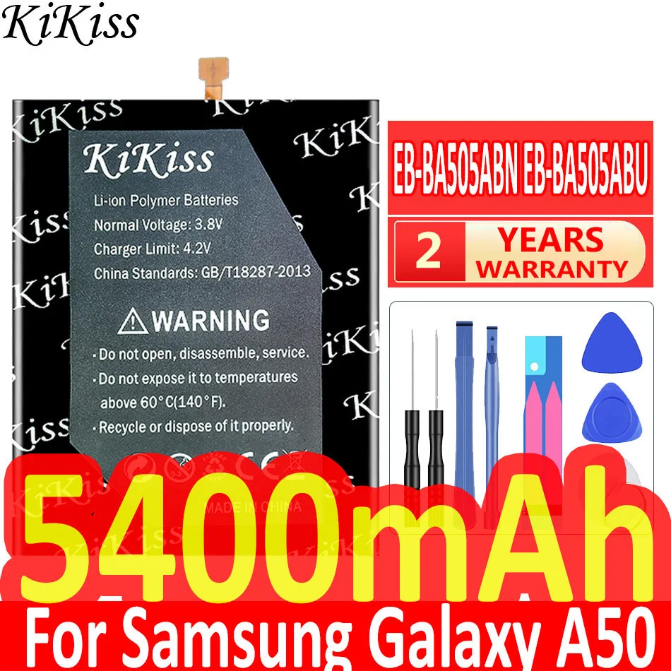 

KiKiss EB-BA505ABN EB-BA505ABU 5400mAh Battery for SAMSUNG Galaxy A50 A505F SM-A505F A505FN/DS A505GN/DS A505W A30s A30