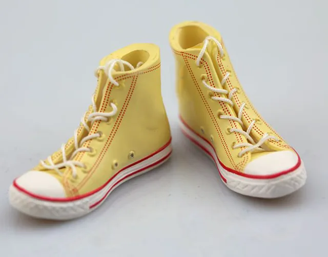 1/6 Scale High Top/Low Top Female/Male Fashion Canvas Sneakers Shoes Inside Empty for 12 inches Action Figure Body Accessory 5