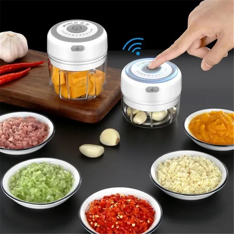 250ml Large Capacity Green USB Rechargeable Mini Garlic Mincer