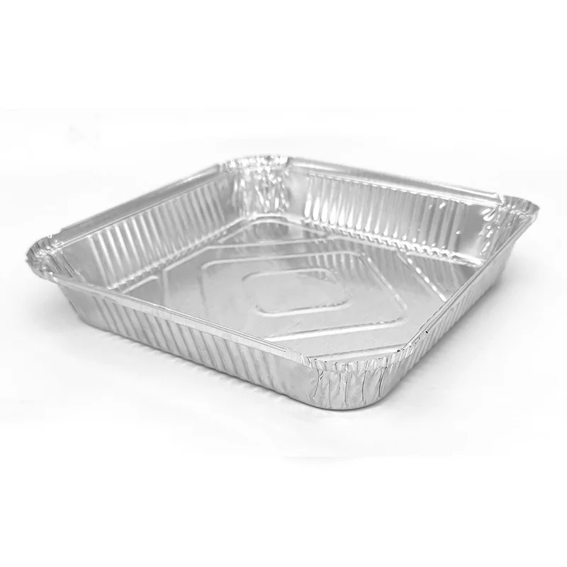 9x9in Aluminum Foil Pans with Lids-Square Disposable Baking Trays & Food Containers for Cakes, Baking, Storage