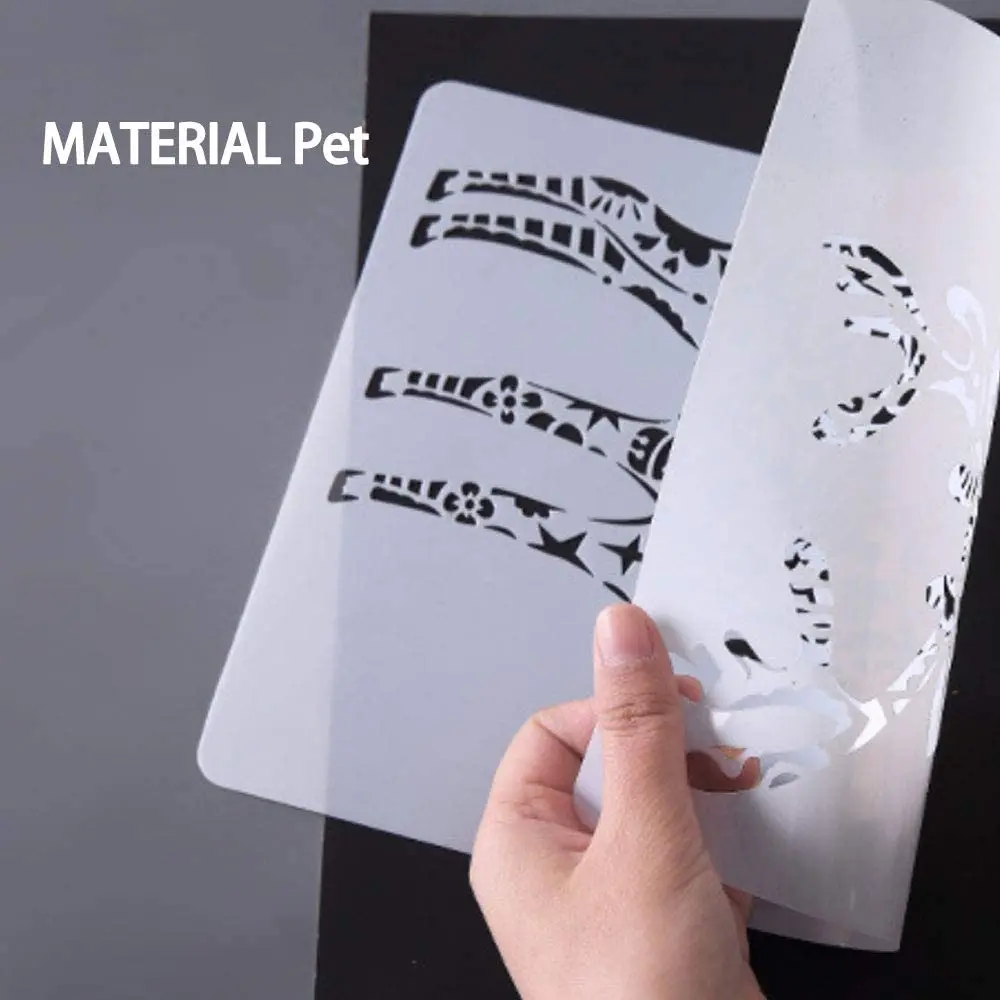 동물 그림 스텐실 DIY 재사용 가능한 드로잉 템플릿 속이 빈 그림 스텐실 DIY 스크랩북킹 저널 장식 어린이용