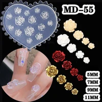 1Pcs 3D Silicone Nail Art Mold Reusable INS Fashion Versatile Camellia Bow Kawaii Butterfly DIY Party Nail Decoration Art 2