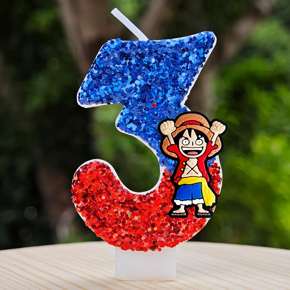 Beliebte One Piece Themen-Kerze Nummer 0-9 Luffy-Kerze Kuchendekoration Geburtstagsparty für Kinder Babyparty Spielzeug Geschenke – Detail 25