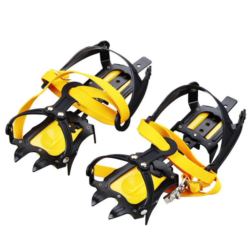 10teeth Outdoor Climbing Antiskid Crampons Adjustable Winter Walk Ice Mountaineering Snowshoes