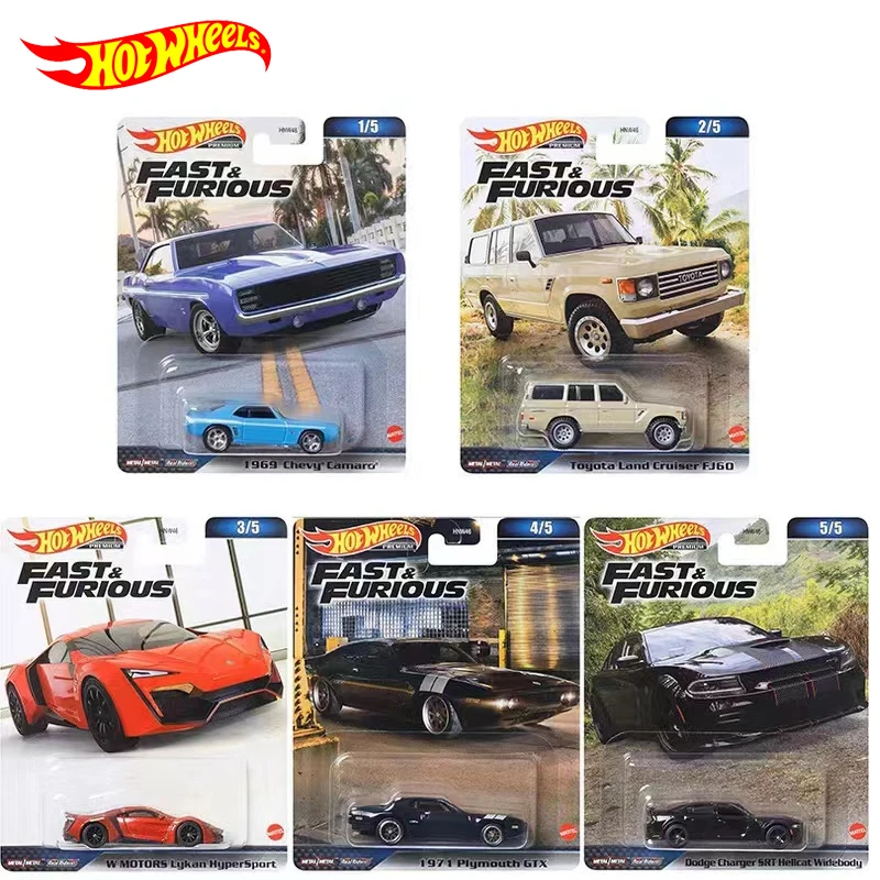 Original Hot Wheels Car Premium Fast & Furious Vehicles Metal Diecast Model 1/64 Motors Lykan Chevy Toyota Dodge Kid Toy for Boy