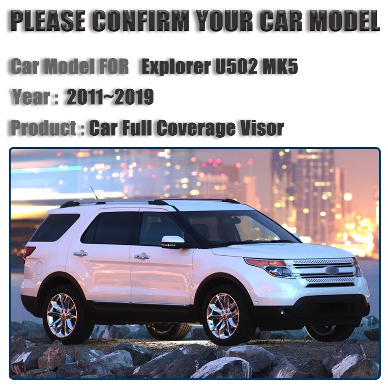 Car Anti-UV Visor For Ford Explorer U502 MK5 2011~ 2013 Accessories Sunshades Windshield Sun Blind Cover Interior Parts