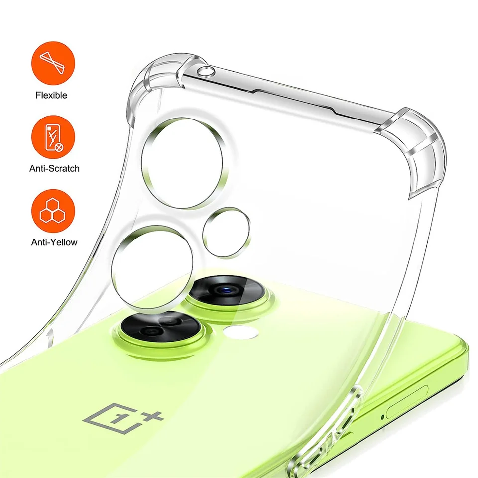 Custodia Morbida In Silicone RankOne Per OnePlus Nord 3 / Ace 2V | Trasparente Ciano Chiaro | TPU Flessibile - 2